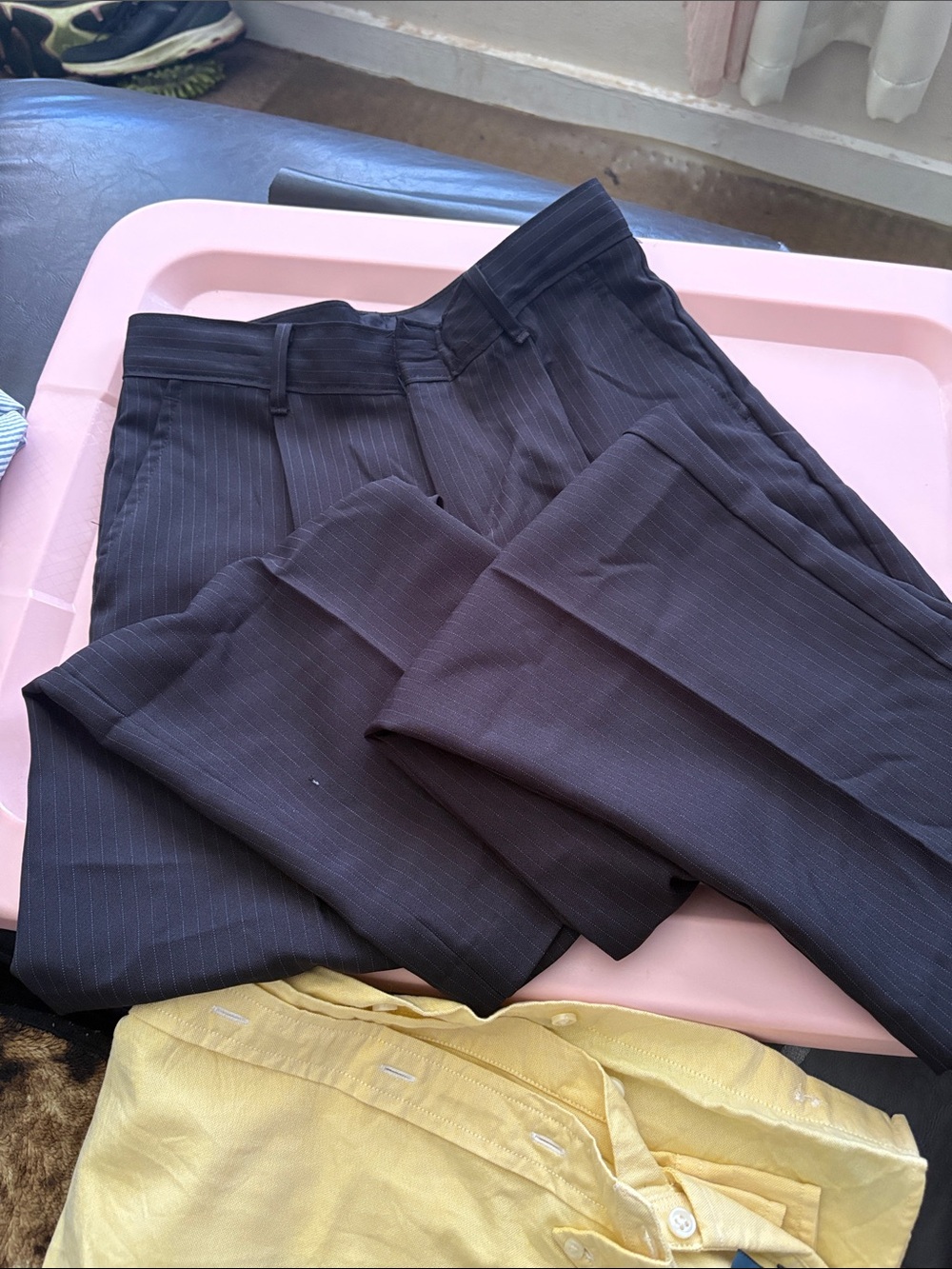 Kids Black Pinstripe Dress Pants - Classic Tailored Fit used